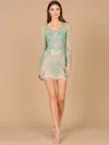 Lara Dresses 29103 Beaded Short Mini Cocktail Dress In Green