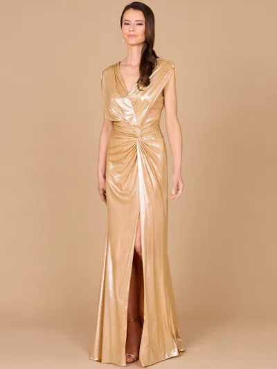 Lara Dresses 29124 Fitted Long Formal Metallic Evening Dress In Gold