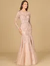 Lara Dresses 29130 Mermaid Lace Applique Long Formal Evening Dress In Purple