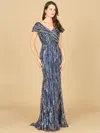 Lara Dresses 29144 Long Fitted Mother Of The Bride Formal Dress In Animal Print