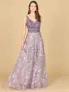 Lara Dresses 29155 Long Formal Ombre Lace Evening Gown In Purple
