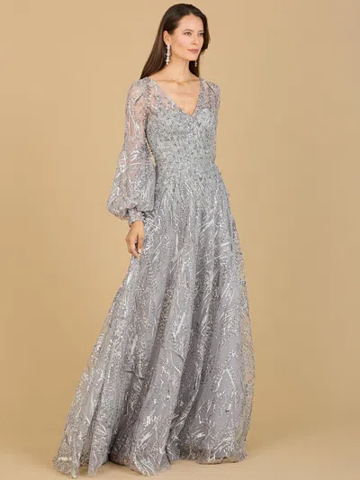 Lara Dresses 29198 Long A-line Evening Gown In Gray