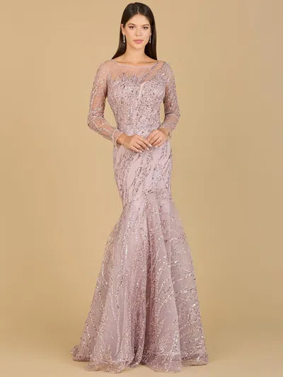 Lara Dresses 29199 Long Sleeve Mermaid Evening Gown In Pink