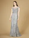 Lara Dresses 29210 Cap Sleeve Long Evening Dress In Gray