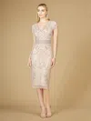 Lara Dresses 29225 Cap Sleeve Cocktail Dress In Neutral
