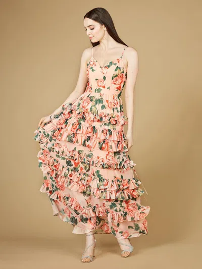 Lara Dresses 29242 Long Spaghetti Strap Formal Dress In Orange