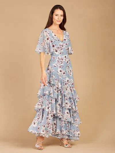 Lara Dresses 29246 Long Print Formal Dress In White