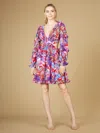 Lara Dresses 29269 Long Sleeve Print Cocktail Dress In Multi