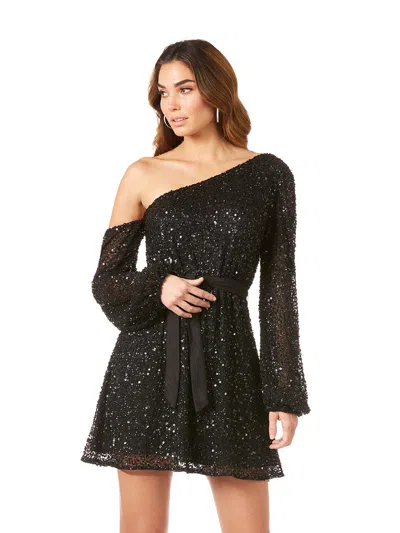 Lara Dresses 29290 Short Cocktail Beaded Mini Dress In Black