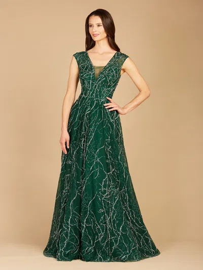Lara Dresses 29299 A Line Long Formal Beaded Evening Dress In Green