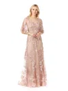Lara Dresses 29325 Long Formal Lace Evening Dress In Pink