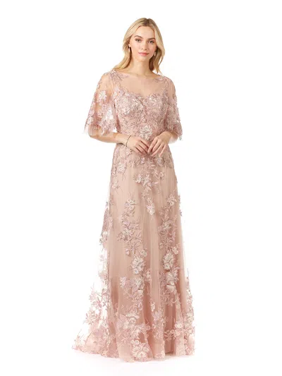 Lara Dresses 29325 Long Formal Lace Evening Dress In Pink