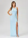 Lara Dresses 29371 Fitted Long Slit Beaded Formal Evening Prom Dress In Blue