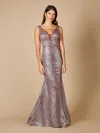 Lara Dresses 29461 Long Formal Prom Metallic Print Dress In Multi