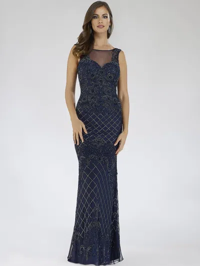 Lara Dresses 29538 Sequin Long Formal Evening Dress In Blue