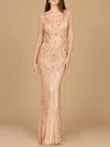 Lara Dresses 29615 Long Fitted Formal Evening Dress In Neutral
