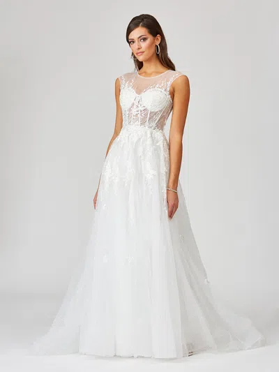 Lara Dresses 51044 Long Lace Wedding Dress In White