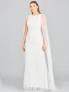 Lara Dresses 51045 Long Cap Sleeve Wedding Dress In White