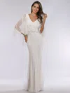 Lara Dresses 51046 Long Bridal Gown Sequin Wedding Dress In White
