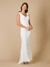 Lara Dresses 51091 Fitted Bridal Long Beaded Wedding Dress In White