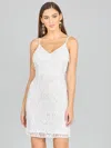 Lara Dresses 51132 Fitted Short Beaded Fringe Wedding Dress In White