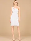 Lara Dresses 51145 Wedding Fringe Short Beaded Dress In White