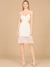 Lara Dresses 51177 Fitted Short Beaded Wedding Dress In White