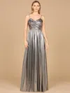 Lara Dresses 8120 A Line Long Formal Metallic Prom Dress In Multi