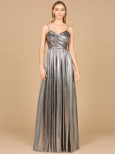 Lara Dresses 8120 A Line Long Formal Metallic Prom Dress In Multi