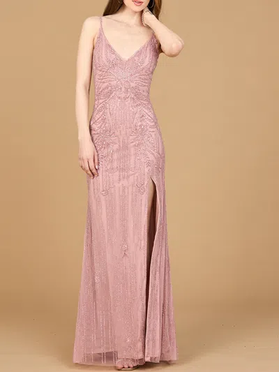 Lara Dresses 9925 Fitted Long Formal Prom Mermaid Slit Dress In Pink