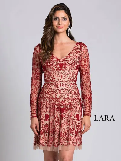 Lara Dresses Long Sleeve Cocktail Dress 33414 In Multi