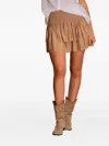 Lara Ethnics Smocked Mini Skirt In Gold