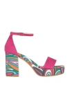 Lara May Woman Sandals Fuchsia Size 6 Leather In Pink