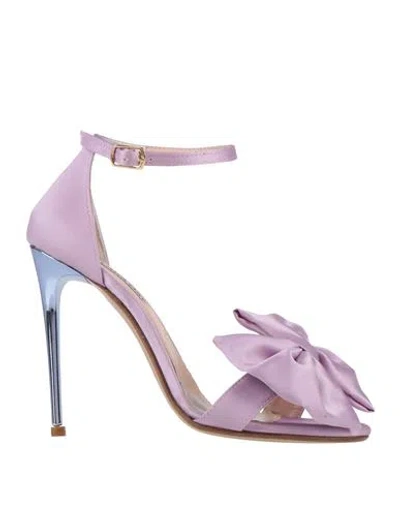 Lara May Woman Sandals Lilac Size 11 Textile Fibers In Purple