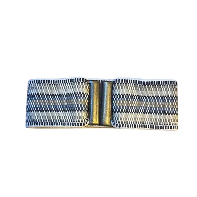 Lara Moti Women's Blue / Grey / Neutrals Polar Elastic Belt In Grey/blue