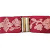 Lara Moti Women's Red And Pink Flower Elastic Belt In Red