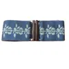 Lara Moti Women's Blue / White Blue Flowers Elastic Belt In White/blue