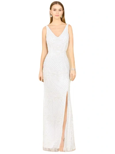 Lara New York Beaded Bridal Gown With Lace Up Back In Ivory