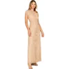 Lara New York Beaded Cap Sleeve Illusion Plunge Gown In Multi