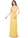 Lara New York Beaded Corset Prom Dress With Slit In Lemon