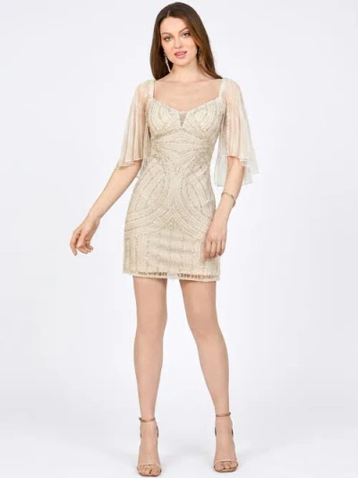 Lara New York Beaded Faux-wrap V-neck Bridal Gown In Ivory