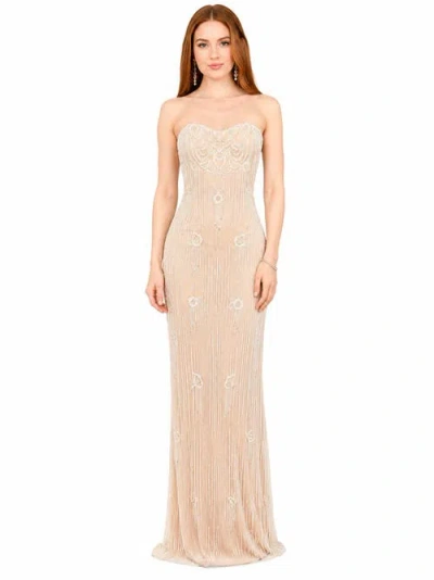 Lara New York Beaded Faux-wrap V-neck Bridal Gown In Ivory