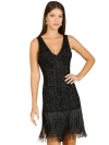 Lara New York Beaded Fringe Cocktail Dress In Black