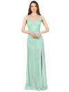 Lara New York Beaded Lace-up Dress With Slit In Tiffany