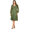 Lara New York Beaded Midi Dress With Long Sleeves In Olive