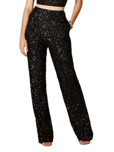 Lara New York Beaded Pants With Pockets In Black