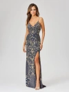 Lara New York Beaded Tank Dress With Slit In Navygold