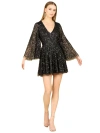 Lara New York Bell Sleeve Sequin Cocktail Dress In Black