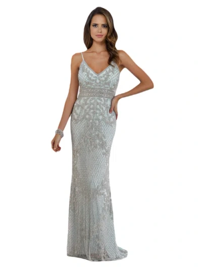 Lara New York Body Con V-neck Beaded Dress In Turquoise