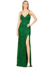 LARA NEW YORK LARA NEW YORK BODY CON V-NECK BEADED GOWN